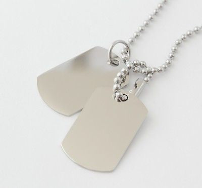 Dog Tags For MenMen Stainless Steel Necklace Double Sided Blank