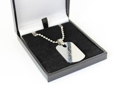 BOYS STAINLESS STEEL DOG TAG & CHAIN ENGRAVED FREE GIFT BOX - Bluerock Bay®