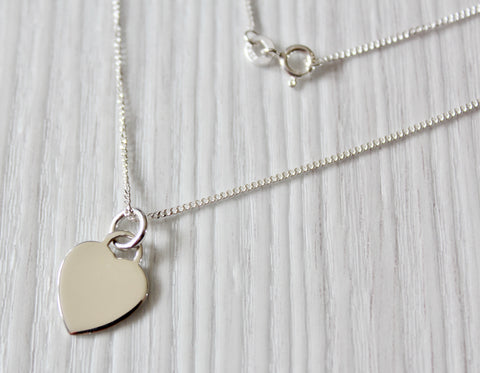 MILLY Ladies 925 Sterling Silver Heart Necklace, Personalised Engraving Gift Box - Bluerock Bay®