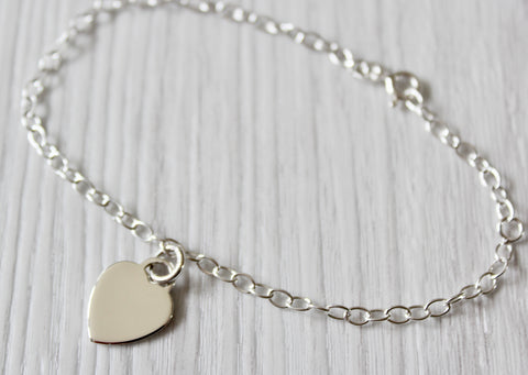 MILLY Ladies 925 Sterling Silver Heart Charm Bracelet, Personalised, Gift Boxed - Bluerock Bay®